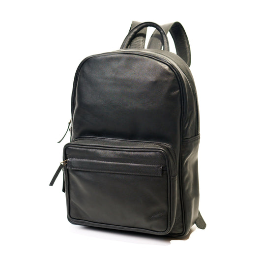 Black Leather Backpack for Men & Women
