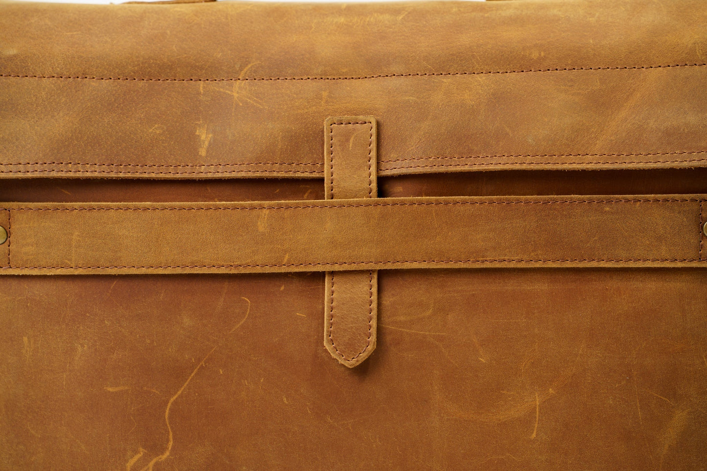 Leather Laptop Briefcase Bag Brown