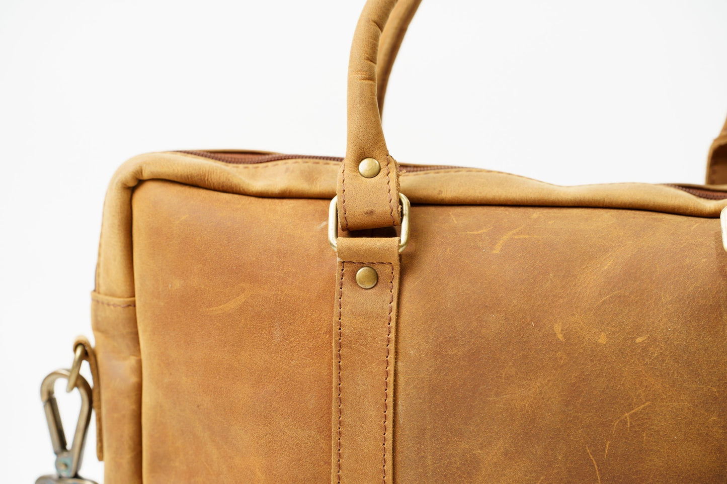 Leather Laptop Bag Saddle Brown