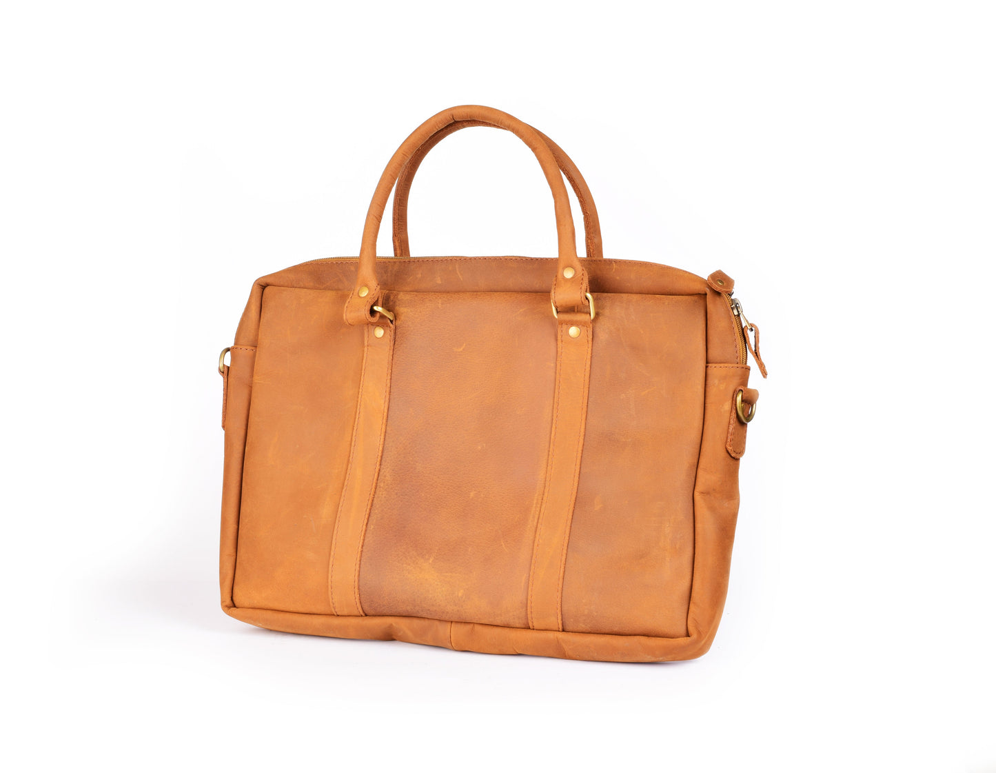Brown Full-Grain Leather Laptop Bag