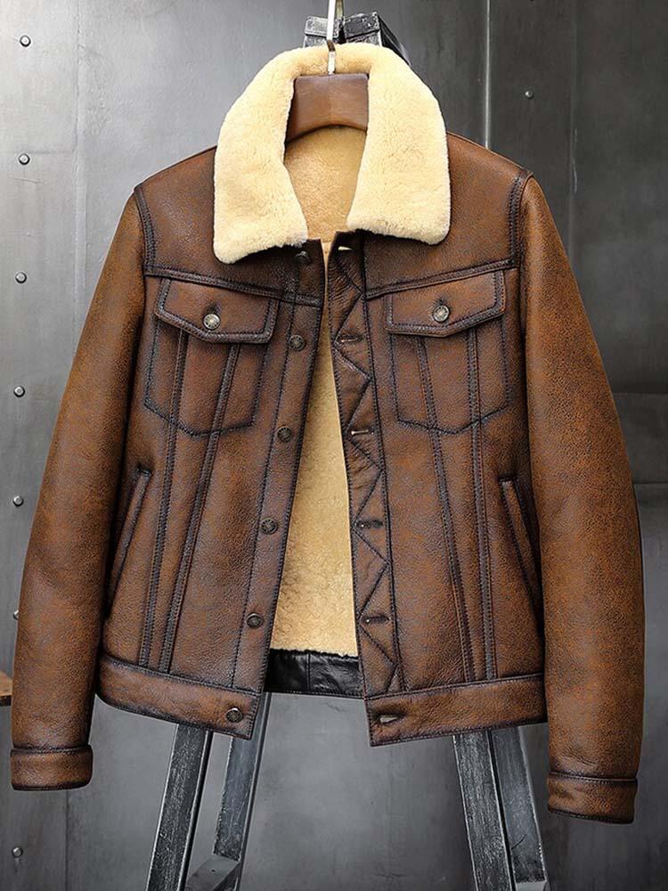 Brown Aviator RAF B3 Leather Jacket