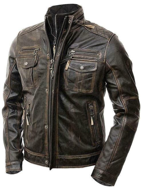 Black Leather Motorcycle Jacket – Chamra Handcrafted